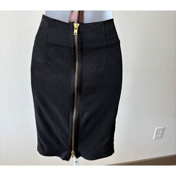 Mini Skirt Small BodyCon Gold Zip Adjustable Slit Streetwear Minimalist Preppy - Picture 5 of 15